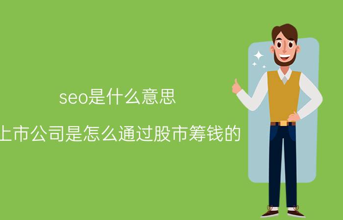 seo是什么意思 上市公司是怎么通过股市筹钱的？